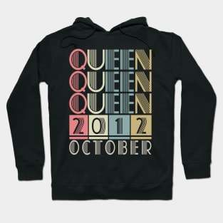 2012 - Queen October Retro Vintage Birthday Hoodie
